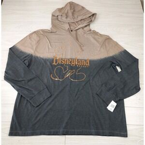 Disneyland Resort‎ Shirt Hooded Adult XL Gold Mickey Ombre Brown Black NWT